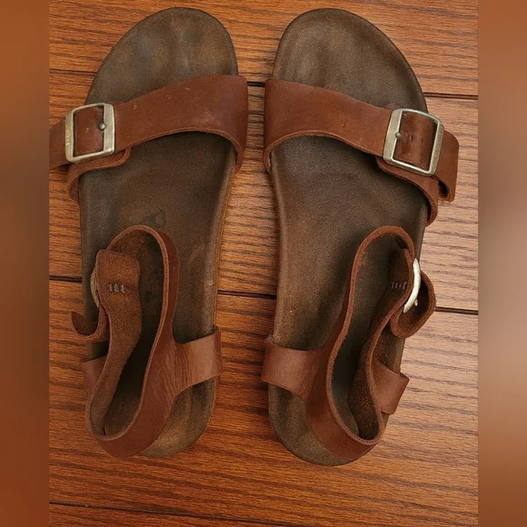 Papillio by Birkenstock Soley Wedge Sandals โ Light Cognac Leather โ Size 38 N - Picture 1 of 5